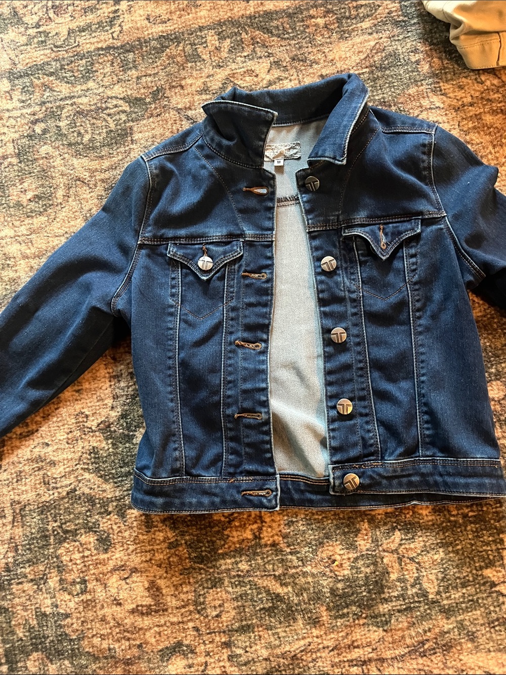 Tractr Dark Blue Kids Denim Jacket with Button Front